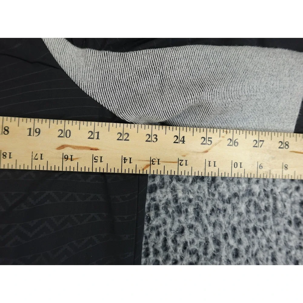 Jordan Long‎ Bomber Jacket Mens M Black Geometric Insulated Parka Gold Logo